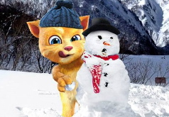 Игры Говорящий кот Джинжер и снеговик