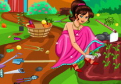 Игра Барби Уборка в саду