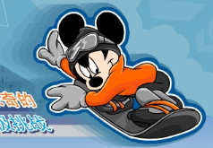 Игры Микки Маус катается на сноуборде