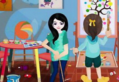 Игры Уборка в комнате юных художников
