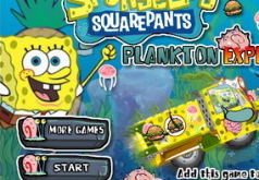 Игры Планктон под колесами Губки Боба