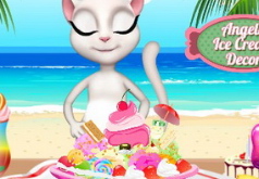 Игры Кошка Анжела украшает мороженое часть 2