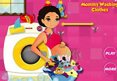 Игра Беременные: Мама стирает одежду