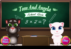 Игры Кот Том и Анжела Школьный тест
